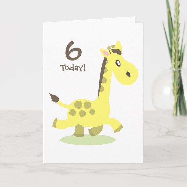 Personifierat girafffödelsedagkort kort (Framsida)