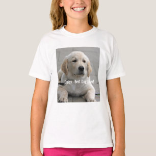 Personifierat guld- Retrieverhundfoto och namn Tee Shirt