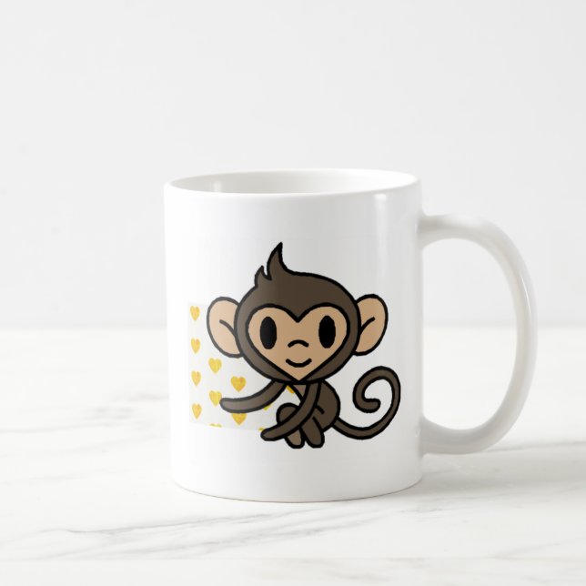 *! PERSONIFIERAT! * gullig apa Kaffemugg (Höger)