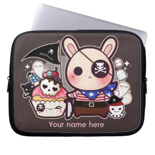 Personifierat - gullig piratkanin med muffin laptop sleeve