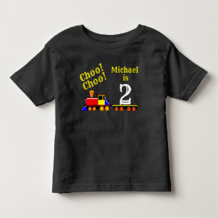 Personifierat gulligt Choo Choo födelsedagtåg Tee Shirt