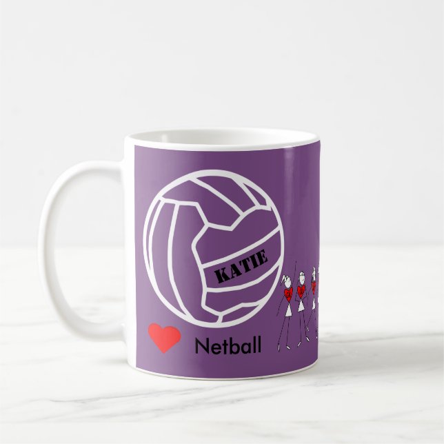 Personifierat kärlekNetballlag och känd design Kaffemugg (Vänster)