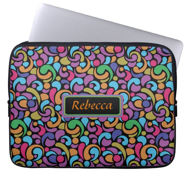 Personifierat ljust mång- formar mönster laptop sleeve (Framsidan)