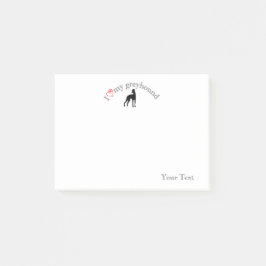 Personifierat "mig hjärta min vinthund ", post-it block