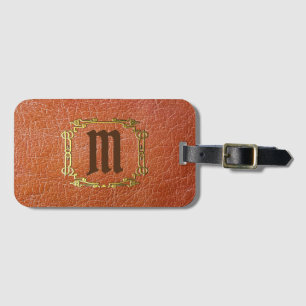 Personifierat MonogramFauxläder Bagagebricka