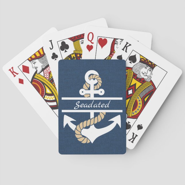 Personifierat nautiskt ankrar att leka kort casinokort (Baksidan)