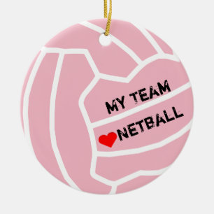 Personifierat Netballbolltema Julgransprydnad Keramik