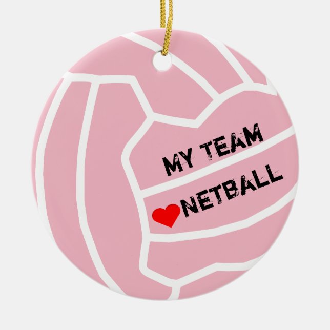Personifierat Netballbolltema Julgransprydnad Keramik (Framsidan)