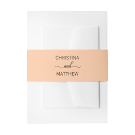 Personifierat orange bröllop för modern KÄND Band För Inbjudningskort