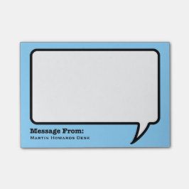 Personifierat Posta-honom noterar Post-it Block