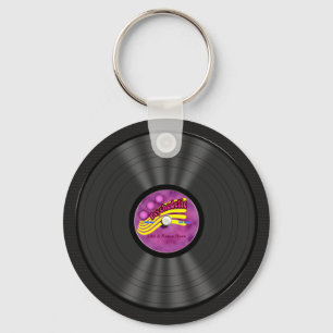 Personifierat Psychedelic vinylrekord Nyckelring