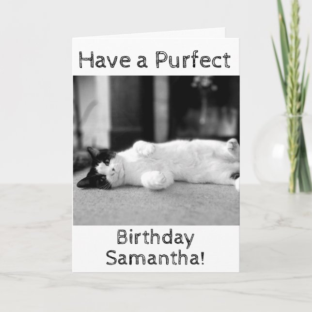 Personifierat Purfect födelsedagkort Kort (Framsida)
