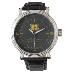 Personifierat Retro filmaffischGregor guld Armbandsur