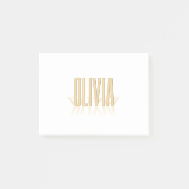 Personifierat Retro filmaffischOlivia guld Post-it Block (Framsida)