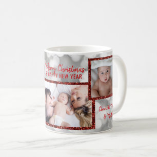 Personifierat silver för glitter för 3 FOTOjul Kaffemugg