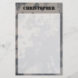 Personifierat stationärt för ACU Camo Brevpapper