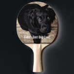 Personifierat svart lab hundfoto- och hundnamn pingisracket<br><div class="desc">Personifiera denna minnessak med din hund foto- och hund namn (eller annan det husdjur- eller personens fotoet/namn). Tillfoga din egna text liksom "den bäst hunden någonsin, " "oss älskar Bella" (hund namn), hund födelsedag eller dag av bortgång. Klicka precis på "skräddarsy" för att tillfoga din personligtext, för att ändra stilsorten...</div>