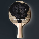 Personifierat svart lab hundfoto- och hundnamn pingisracket<br><div class="desc">Personifiera denna minnessak med din hund foto- och hund namn (eller annan det husdjur- eller personens fotoet/namn). Tillfoga din egna text liksom "den bäst hunden någonsin, " "oss älskar Bella" (hund namn), hund födelsedag eller dag av bortgång. Klicka precis på "skräddarsy" för att tillfoga din personligtext, för att ändra stilsorten...</div>