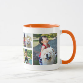 Personifierat tre kaffe för fotoCollage 2-Sided Mugg