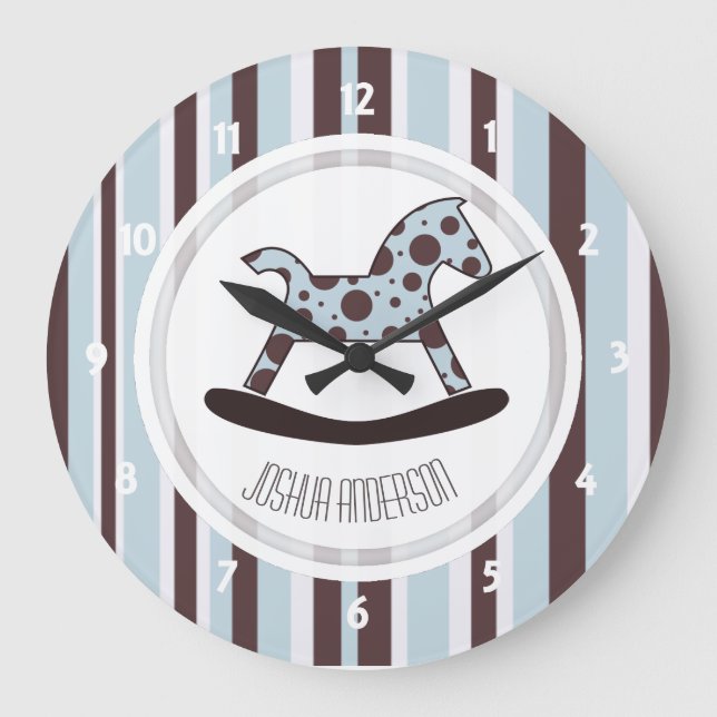 Personifierat vagga hästväggen ta tid på stor klocka (Framsida)