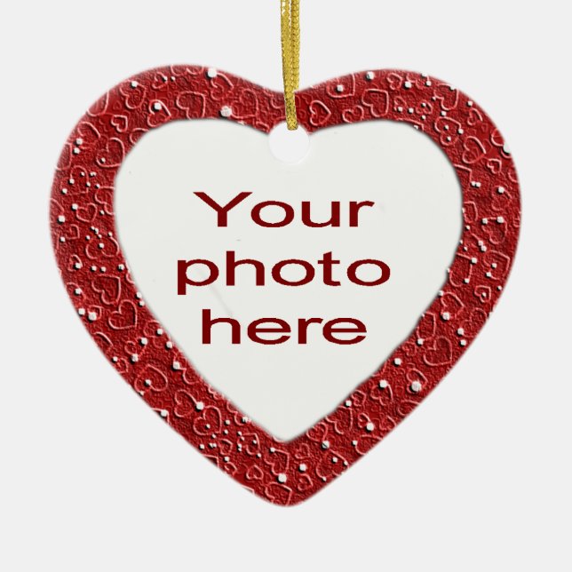 Personizable Heart Julgransprydnad Keramik (Framsidan)