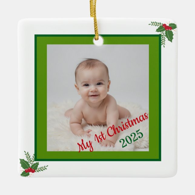 Personized Baby 1st Christmas Ornament (Framsida)