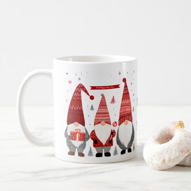 Personized Christmas Gnome Mug Kaffemugg (Med munk)