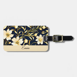 Personized Floral Luggage Tag Bagagebricka