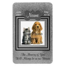 Personkatt eller Hund Memorial Silver Magnet