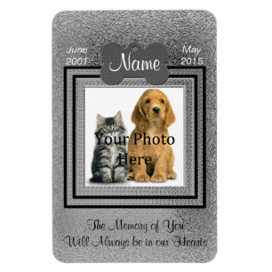 Personkatt eller Hund Memorial Silver Magnet
