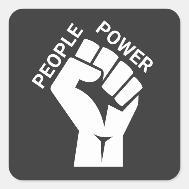 Personkraft Fyrkantigt Klistermärke (Framsida)