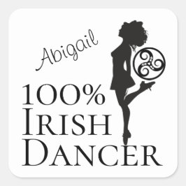 Personlig 100 % Irish Dancer Hard Shoe Dance Fyrkantigt Klistermärke