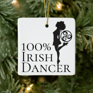 Personlig 100 % Irish Dancer Hard Shoe-jul Julgransprydnad Keramik