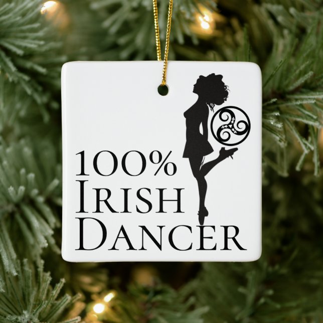 Personlig 100 % Irish Dancer Hard Shoe-jul Julgransprydnad Keramik (Träd)