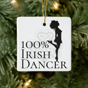 Personlig 100 % Irish Dancer Hard Shoe-jul Julgransprydnad Keramik