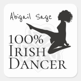 Personlig 100 % Irish Dancer Soft Shoe Dance Fyrkantigt Klistermärke