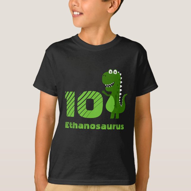 Personlig 10:e födelsedag Dinosaur T Shirt (Framsida)