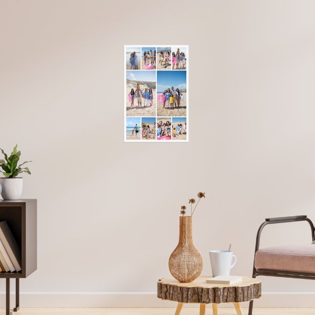 Personlig 10 fotokollage poster (Vardagsrum 3)