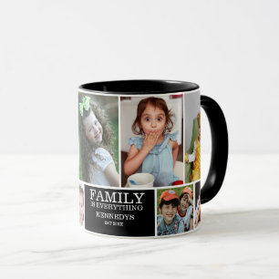 Personlig 10 Photo Collage Family Quote Namn Mugg