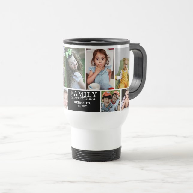 Personlig 10 Photo Collage Namn Family Quote Resemugg (Framsida höger)