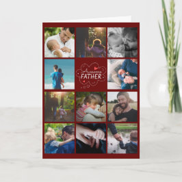 Personlig 11 Fotokollage Fars dag-kort Kort
