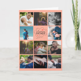 Personlig 11 Fotokollage Fars dag-kort Kort