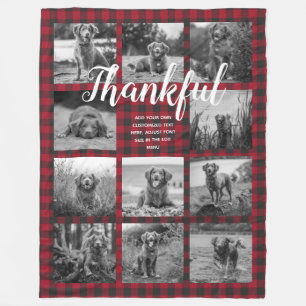 Personlig 11 Fotokollage THANKFUL Red Play Fleecefilt