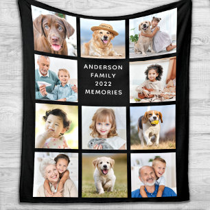 Personlig 11 Hund Fotokollage Family Pets Fleecefilt