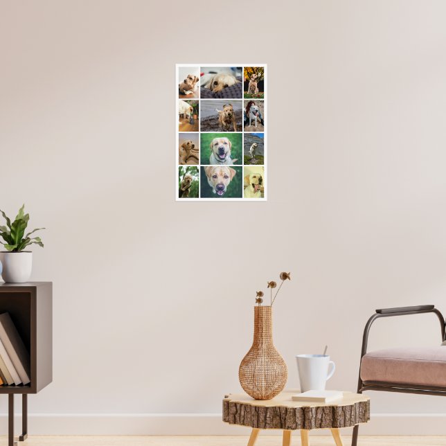 Personlig 12 fotokollage poster (Vardagsrum 3)