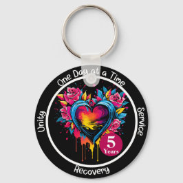 Personlig 12-stegs milstolpe nyckelring