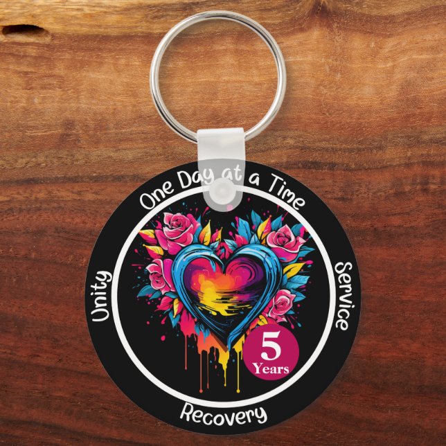 Personlig 12-stegs milstolpe nyckelring (Framsida)