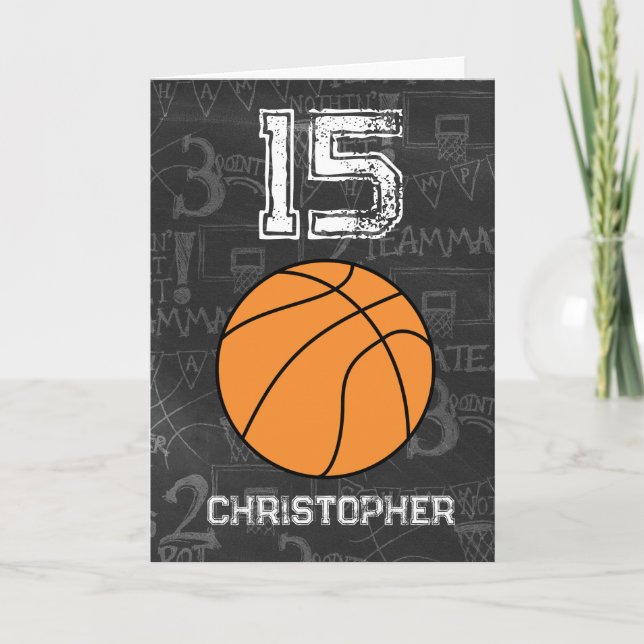 Personlig 15:e födelsedagen: basket kort (Framsida)