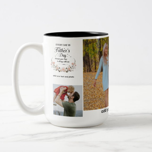 Personlig 15 oz Två-Tone Mugg för Pappa (Vänster)