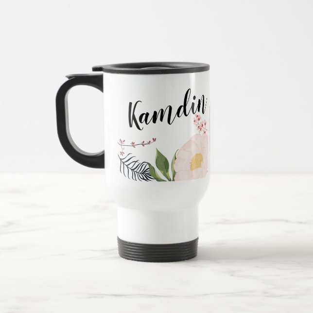 Personlig 15 uns kaffe mugg Baby Rosa Cosmos (Vänster)